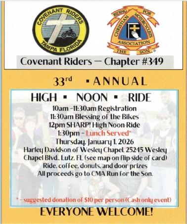 33rd Annual High Noon Ride: January 1, 2026