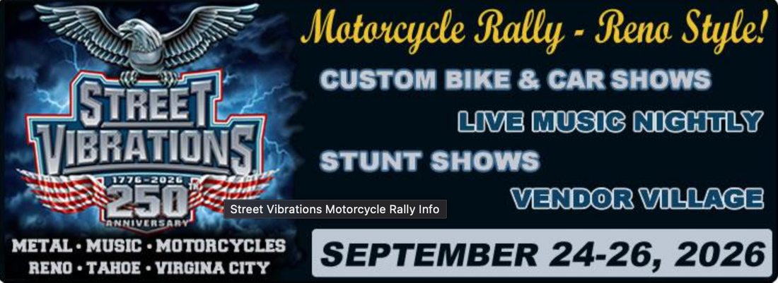 Street Vibrations Fall Rally: September 24 - September 26, 2026