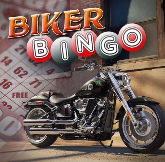 Motorcycles parked outside Volcano Harley-Davidson during the Biker Bingo event in Gladstone, Oregon.