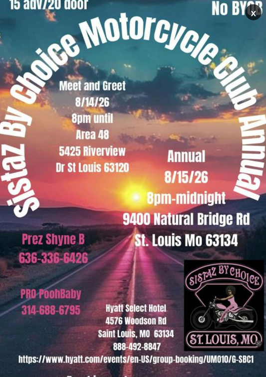 Members and guests gathered at the Sistaz By Choice Motorcycle Club Annual event in St. Louis, Missouri.