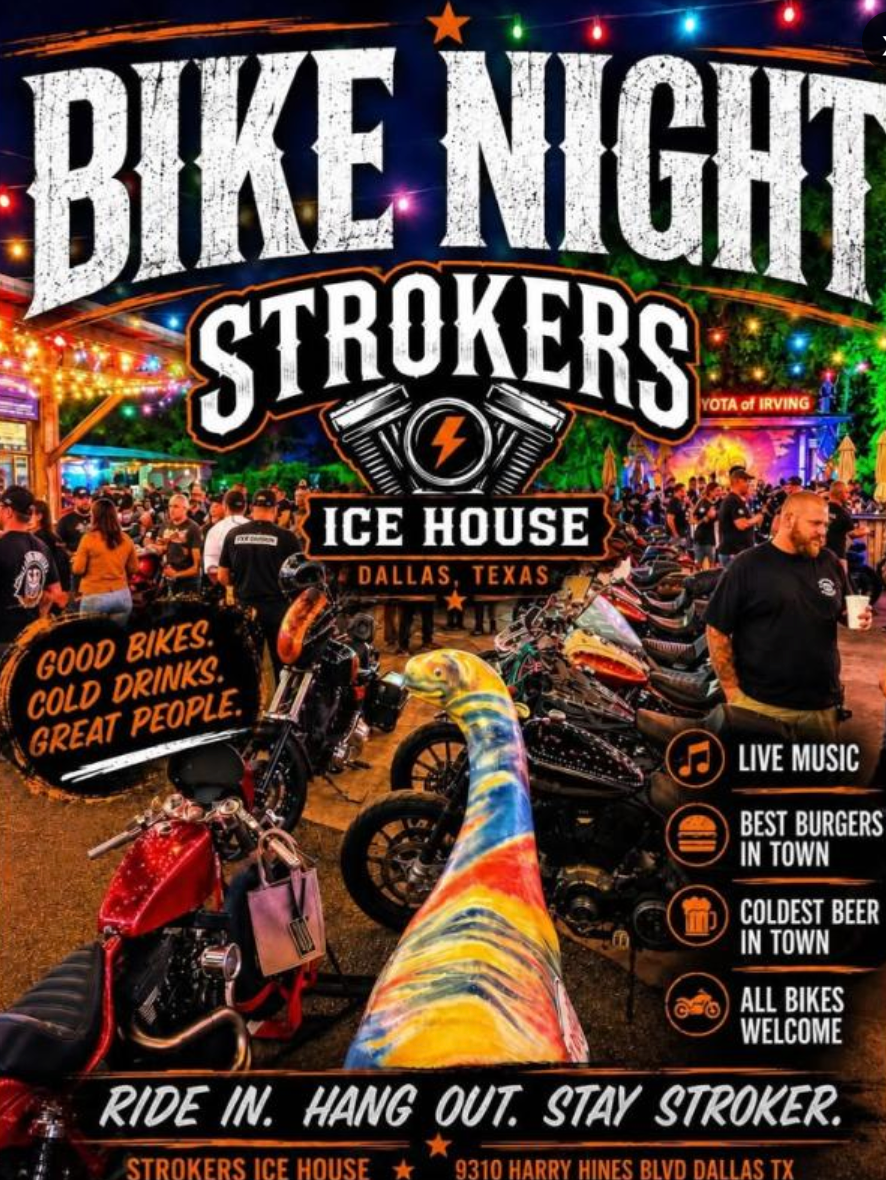 Strokers Ice House Bike Night: Oct 23, 2026