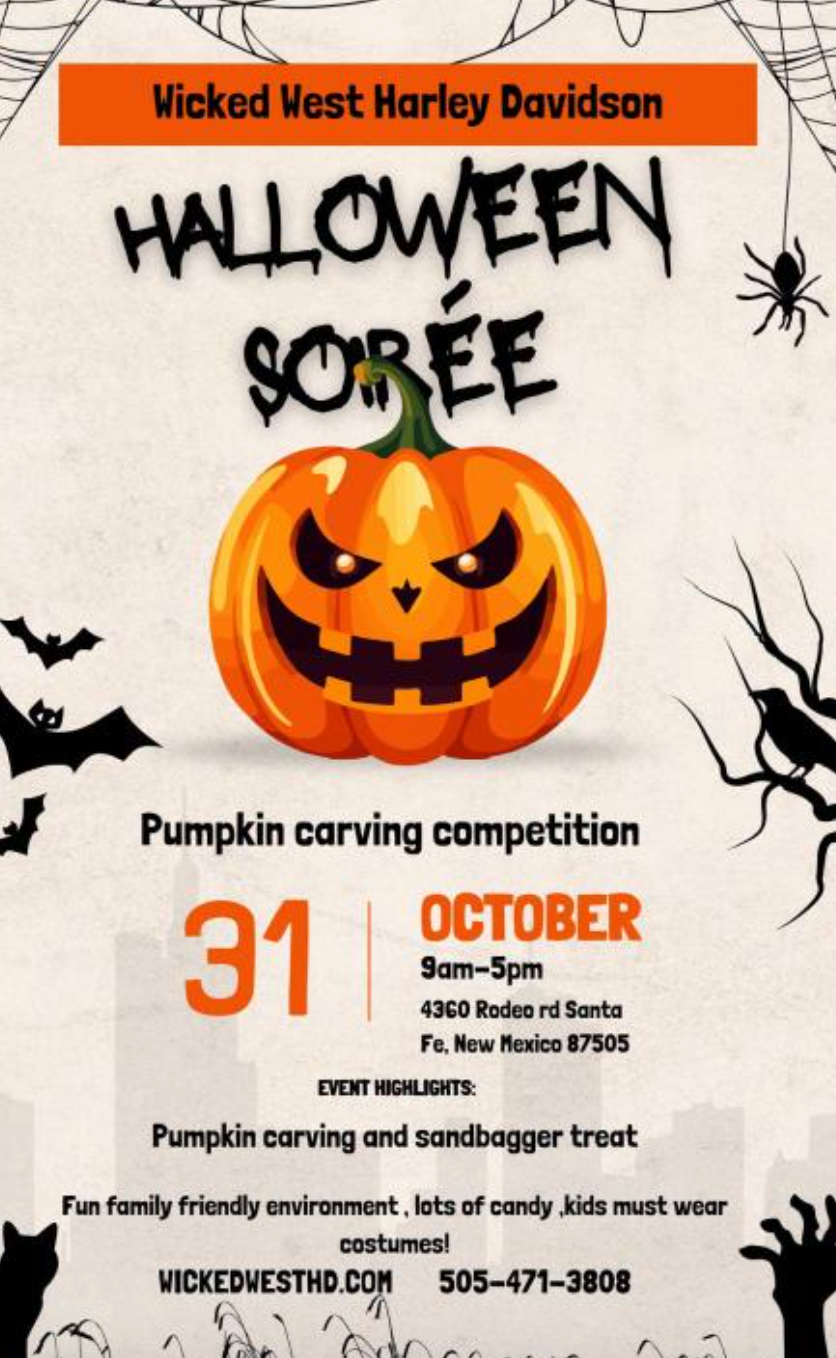 Halloween Party at Wicked West Harley-Davidson in Santa Fe, New Mexico, on October 31, 2026.