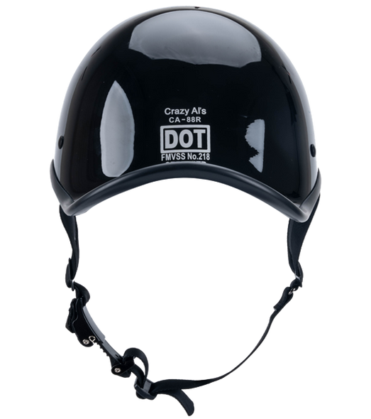 crazy owls motorcycle helmets Smallest lightest DOT Beanie Helmet - Gloss Black / No Peak Crazy Als Smallest DOT Beanie